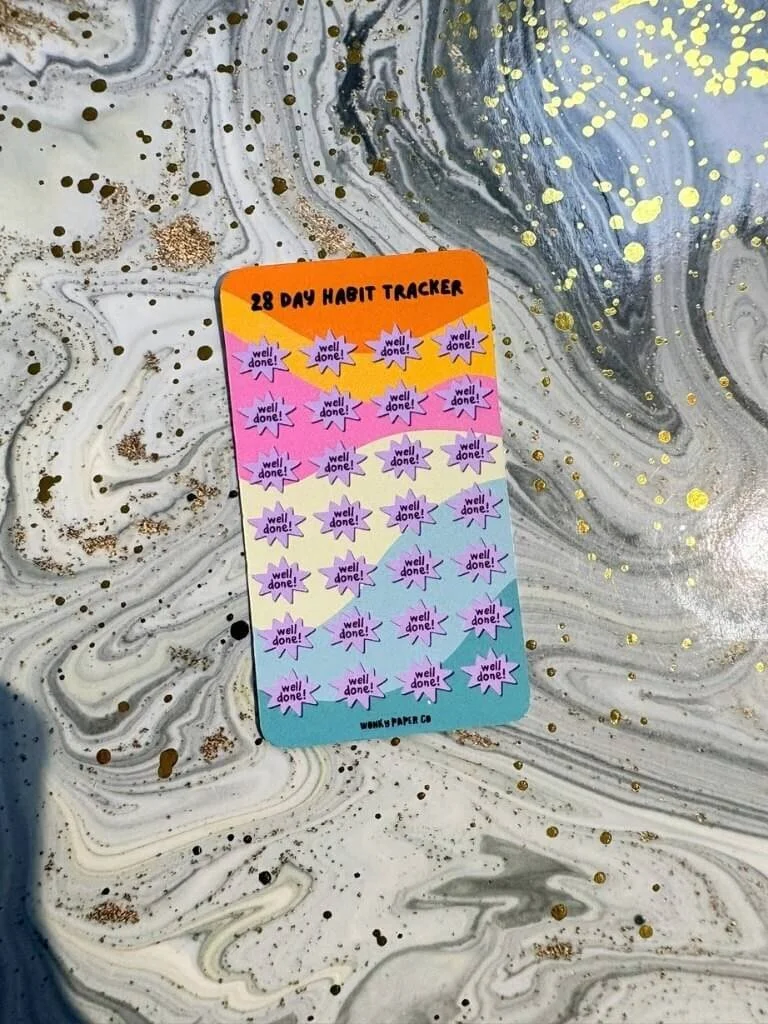 Punch Card Habit Trackers - Handmade Reward Cards For Goal Tracking