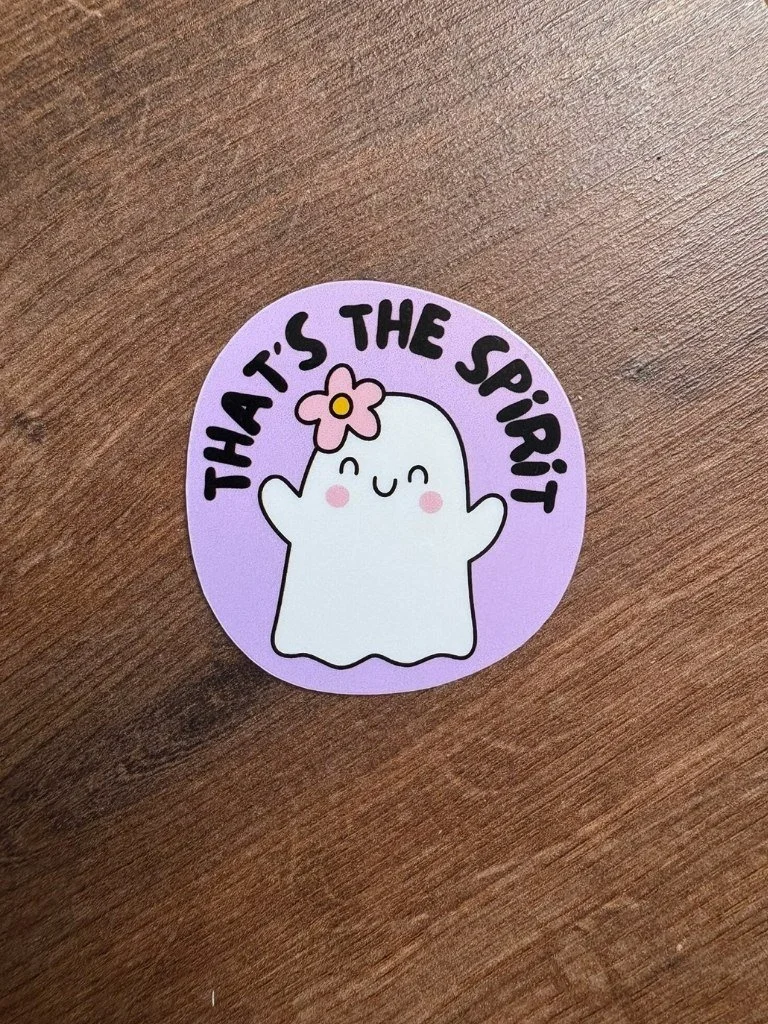 That's The Spirit - Cute Happy Ghost Vinyl Sticker