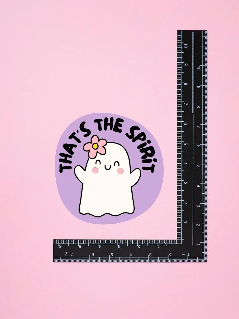 That's The Spirit - Cute Happy Ghost Vinyl Sticker