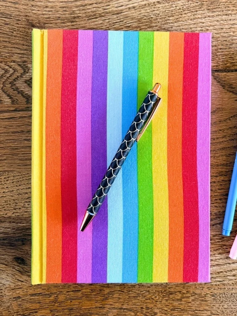 Handmade Rainbow Notebook - A5 Hardcover Striped Journal