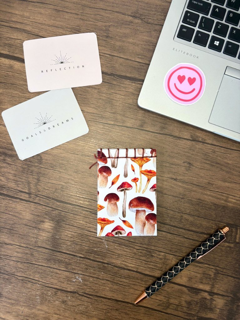 Handmade Mini Notebook With Mushroom Woodland Cover