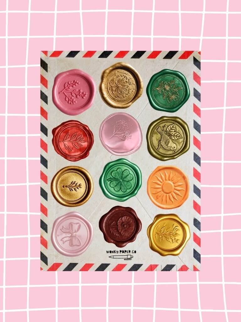 Metallic Wax Seal Sticker Sheet