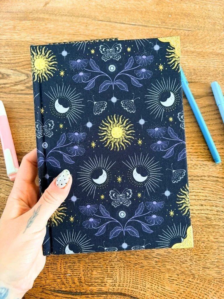 Handmade Sun And Moon Hardcover Notebook