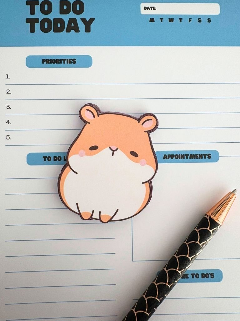 Cute Mini Hamster Memo Pad - Cute Tiny Tear Off Notepad