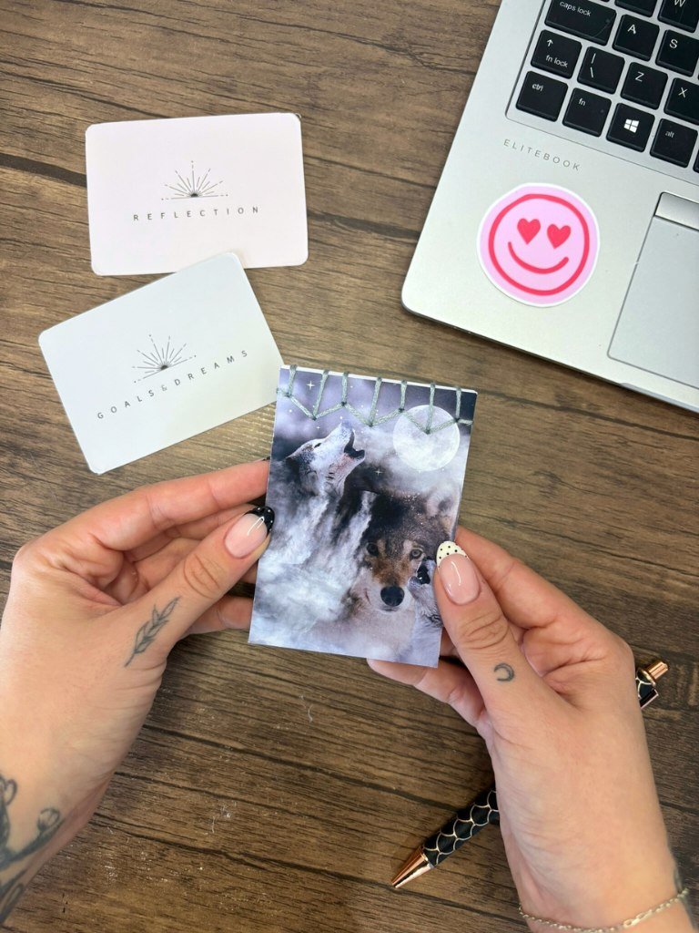 Handmade Mini Wolf Notebook - Wolves Howling At Moon