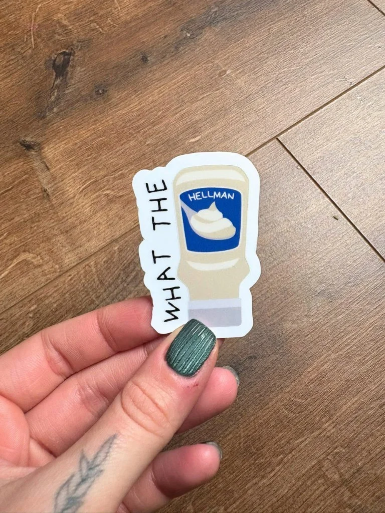 What The Hellman - Funny Pun Vinyl Sticker For Mayo Lovers