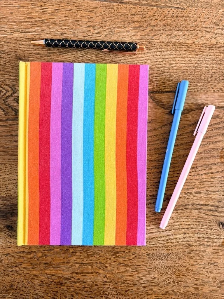 Handmade Rainbow Notebook - A5 Hardcover Striped Journal