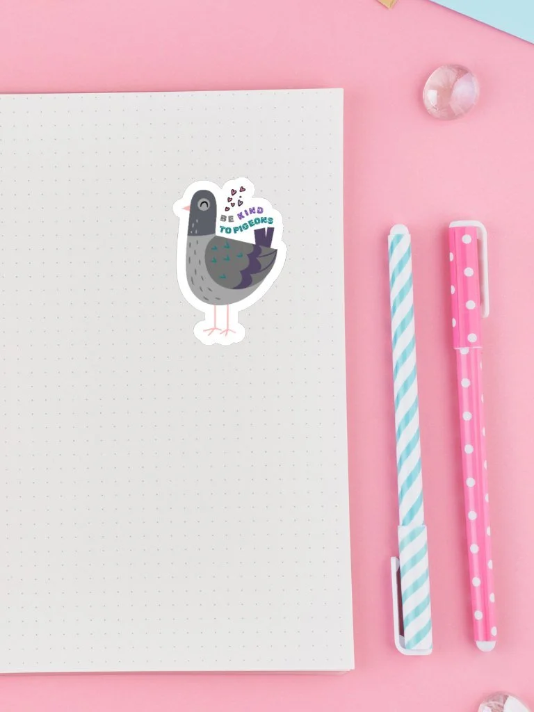 Be Kind To Pigeons - Cute Vinyl Sticker For Pigeon Lovers