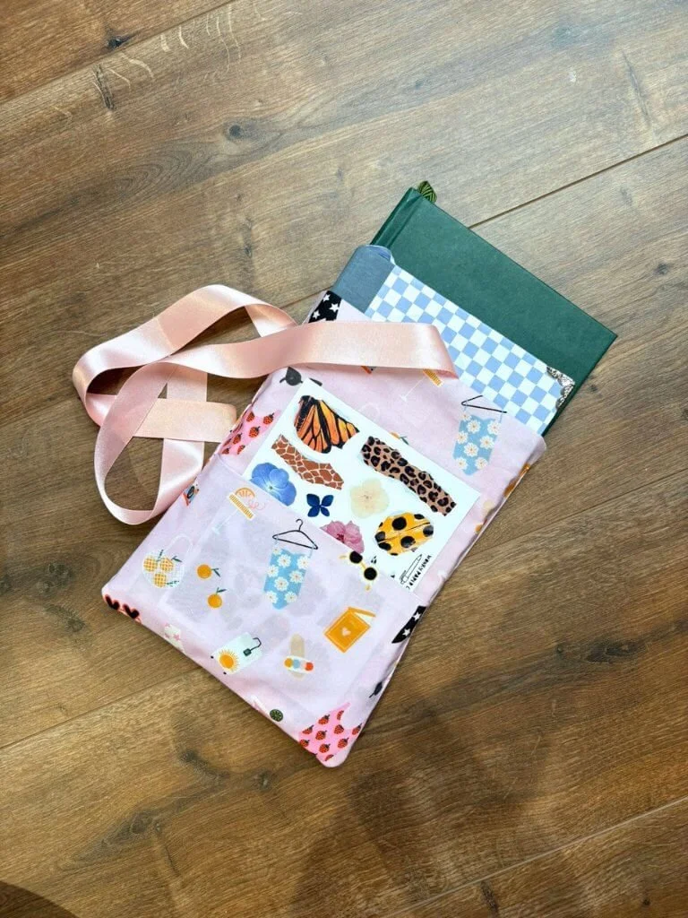 Handmade Pink Journal Sleeve With Summer Holiday Beach Print