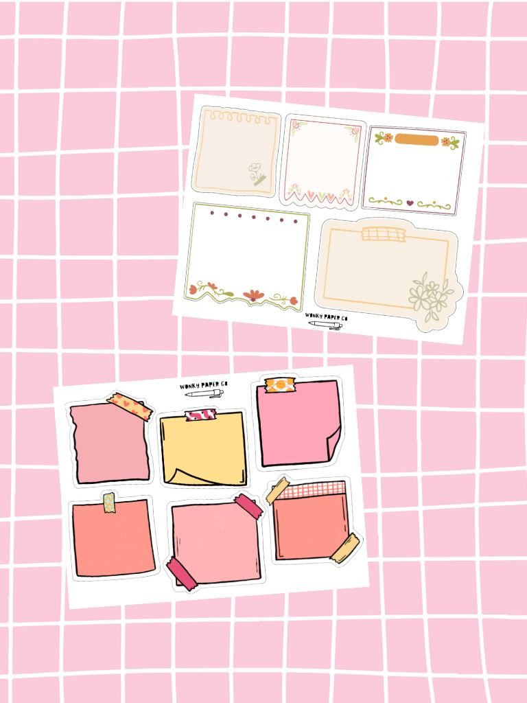 Sticky Note Sticker Sheets - Memo Pad Stickers For Journals