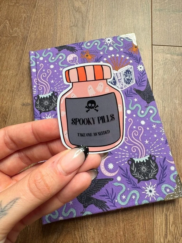 Spooky Pills Vinyl Sticker | Pumpkin & Ghost Halloween Stickers
