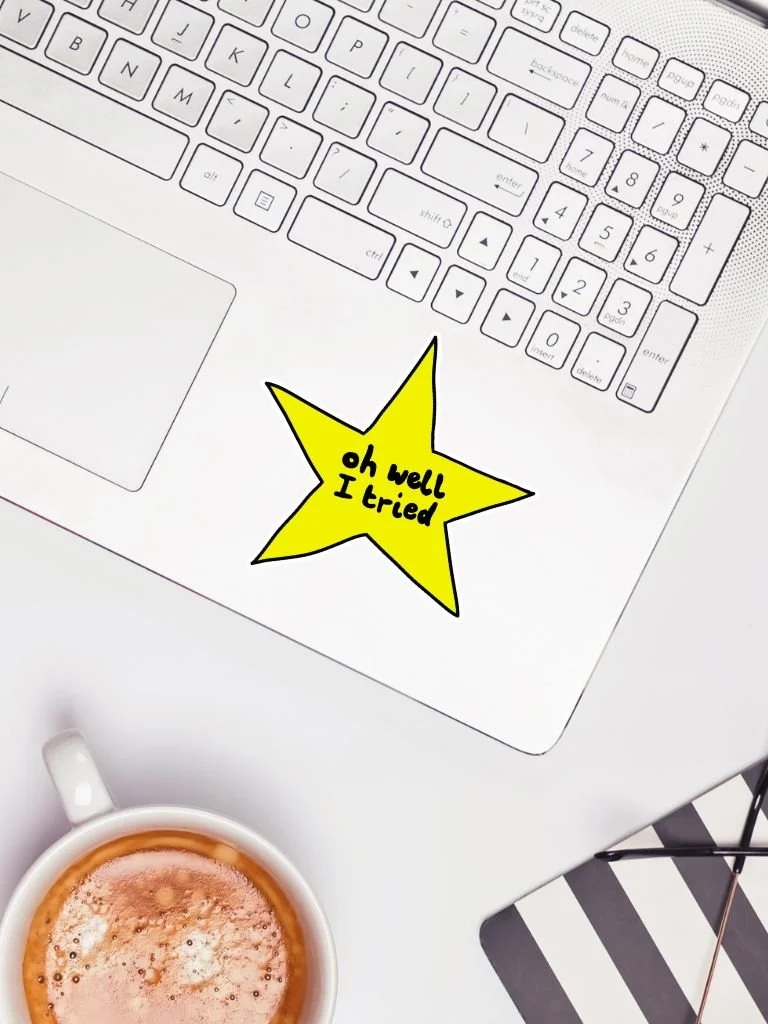 Gold Star Vinyl Sticker For Adults: At Least I Tried