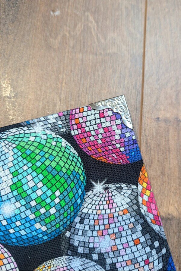 Handmade Hardback Notebook With Shimmery Disco Ball Cover