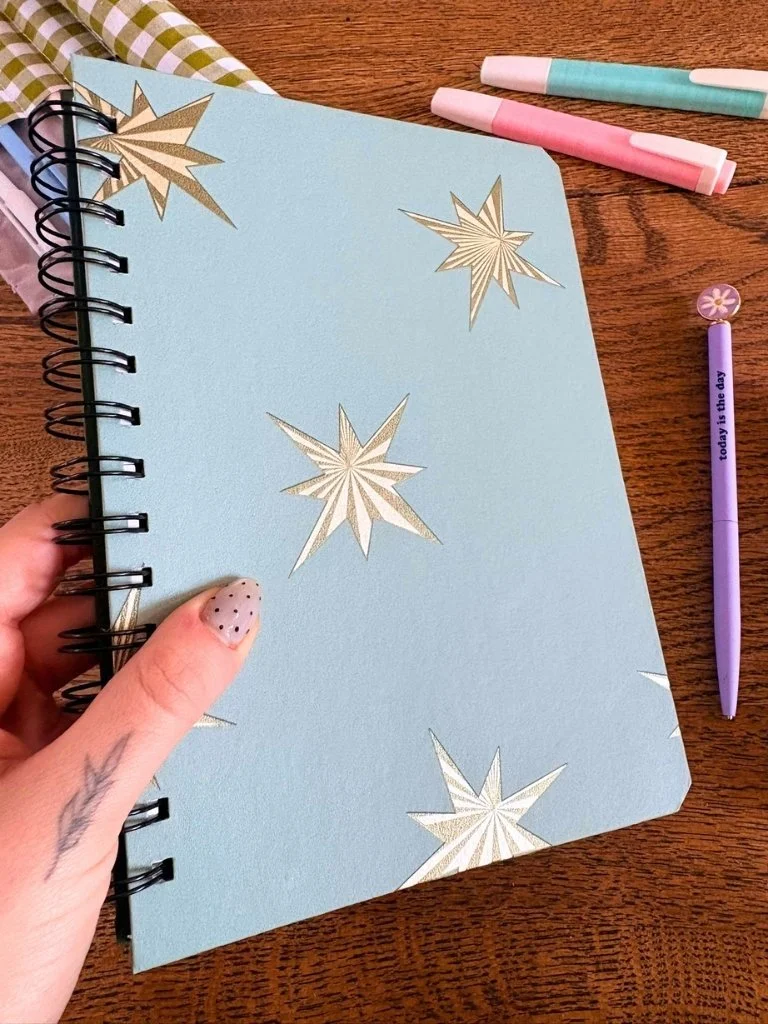 Star Burst A5 Journal - Handmade A5 Spiral Bound Notebook