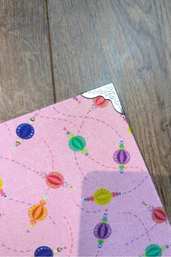 Handmade Hardback Pink Notebook With Silk Lantern Print