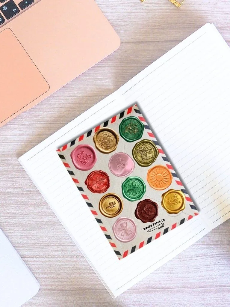 Metallic Wax Seal Sticker Sheet