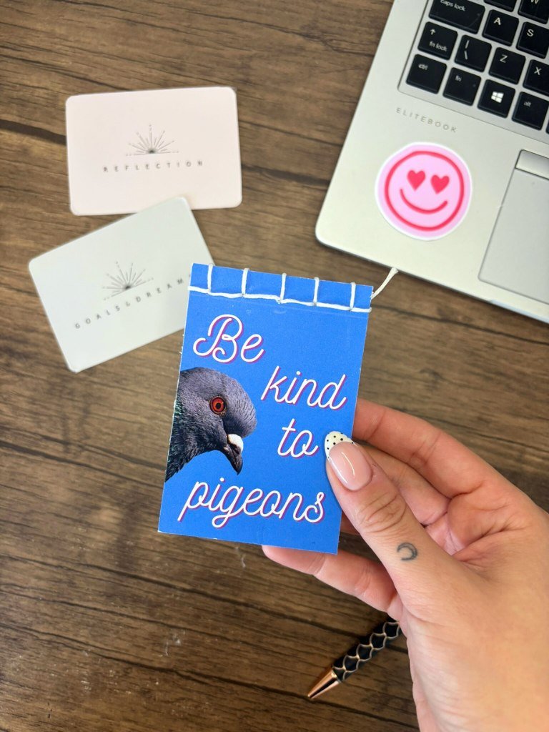 Be Kind To Pigeons Handmade Mini Notebook