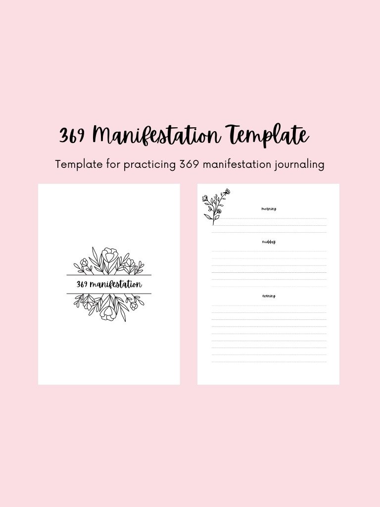 Digital Manifestation Journal PDF For Printing With Manifestation Prompts, 369 Manifestation Journaling, & More
