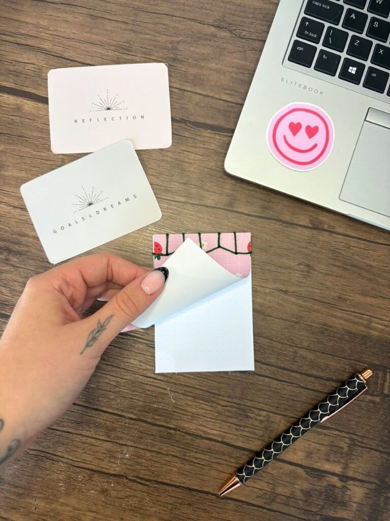 Handmade Pink Mini Notebook With Strawberries