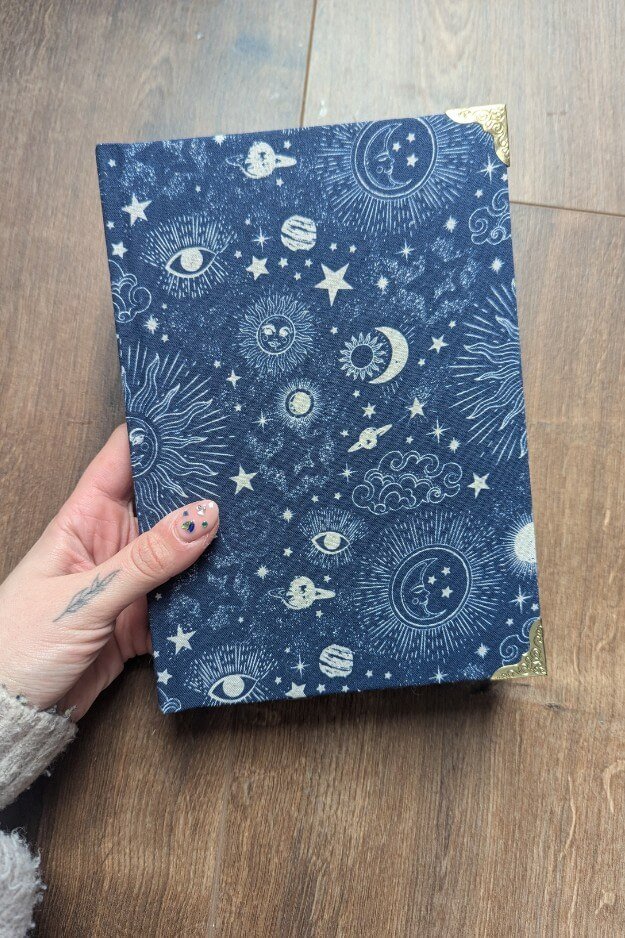 Handmade Hardback Notebook With Celestial Pattern