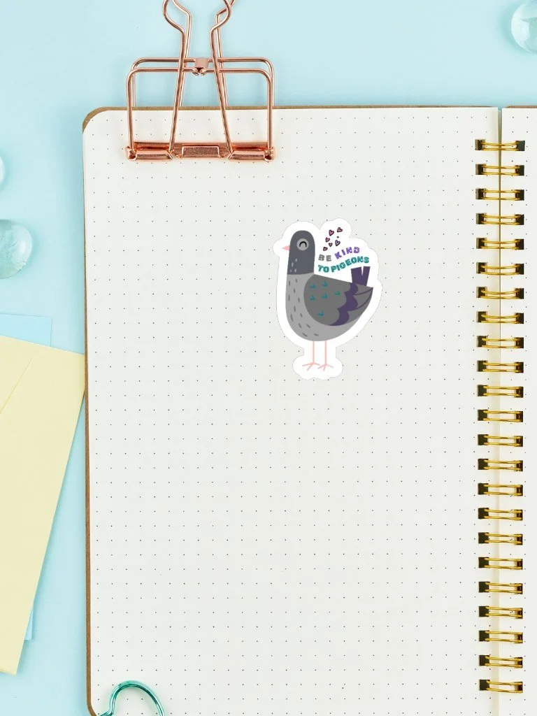 Be Kind To Pigeons - Cute Vinyl Sticker For Pigeon Lovers