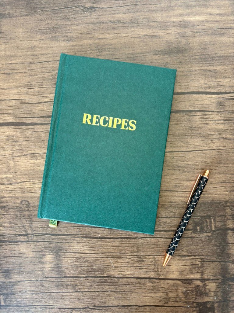 Handmade Blank Recipe Book | Green Custom Cook Book