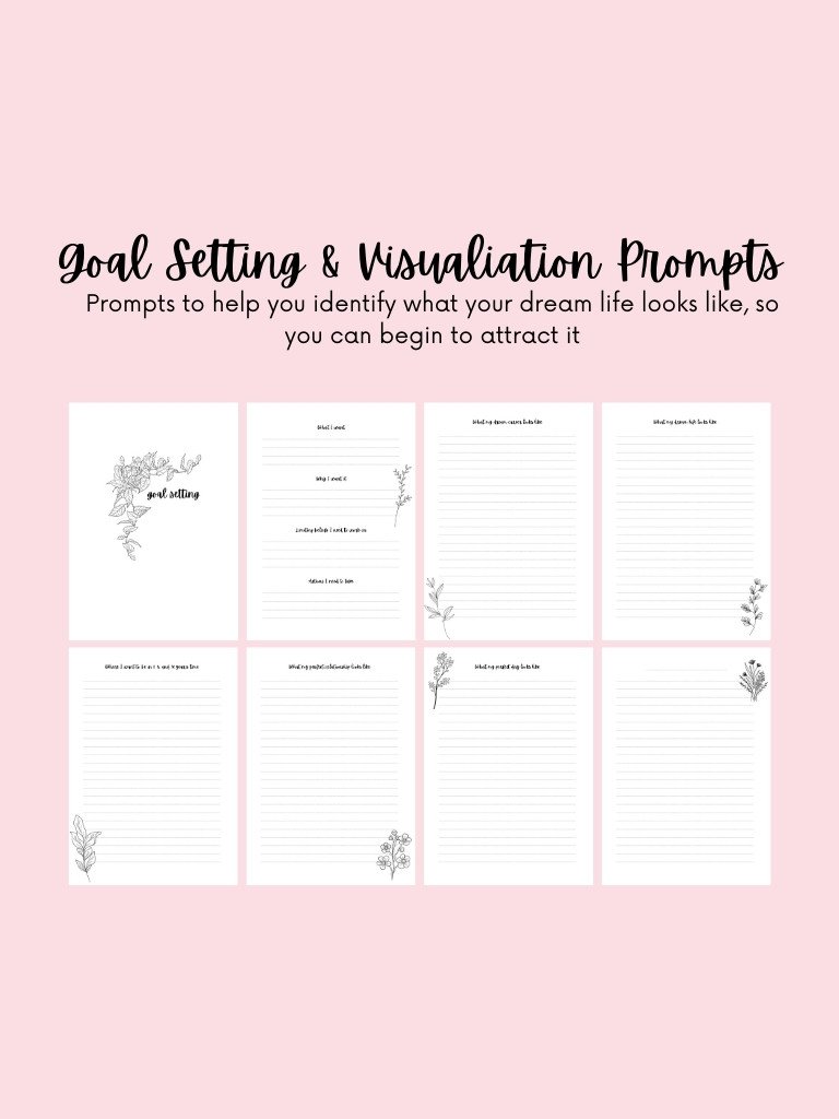 Digital Manifestation Journal PDF For Printing With Manifestation Prompts, 369 Manifestation Journaling, & More