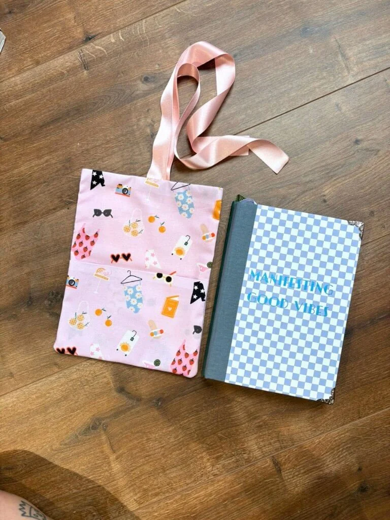 Handmade Pink Journal Sleeve With Summer Holiday Beach Print