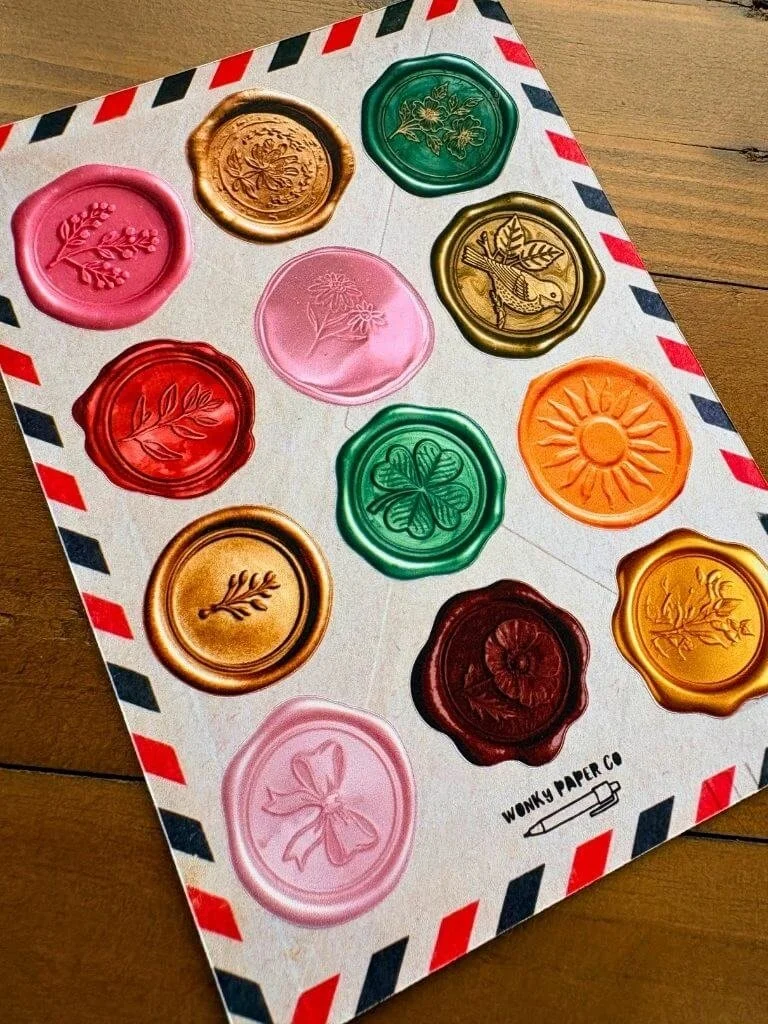 Metallic Wax Seal Sticker Sheet
