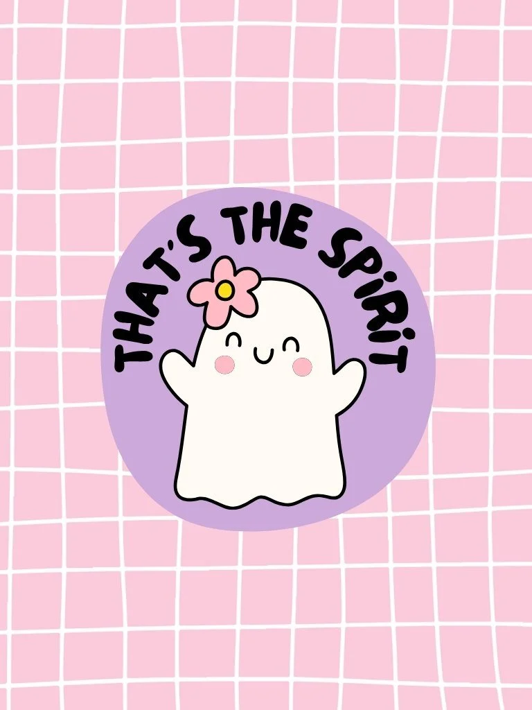 That's The Spirit - Cute Happy Ghost Vinyl Sticker