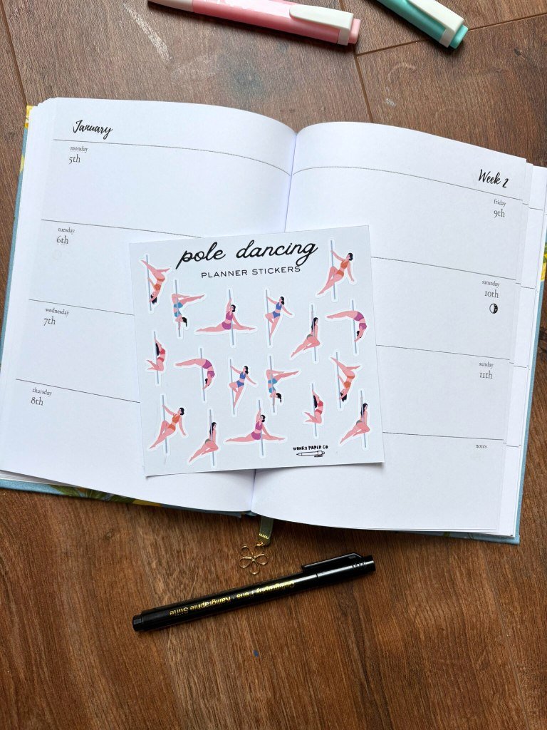 Pole Dancing Planner Stickers - Cute Calendar Stickers For Pole Dancers