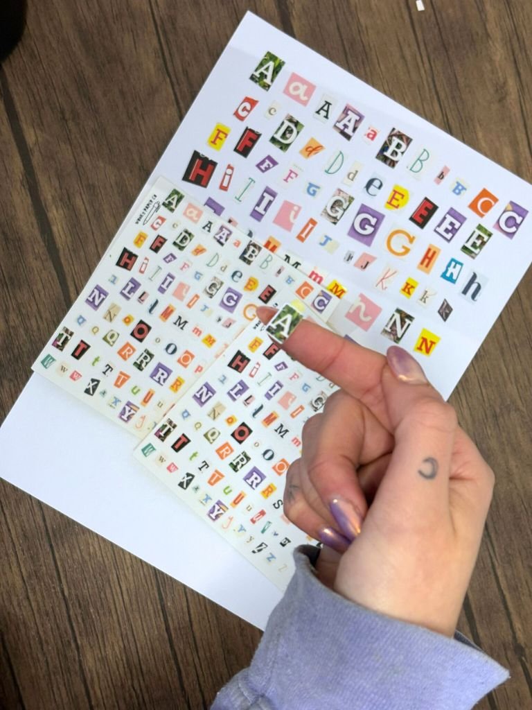 Mini Magazine Cut Out Letters Sticker Sheet - Ransom Letter Stickers