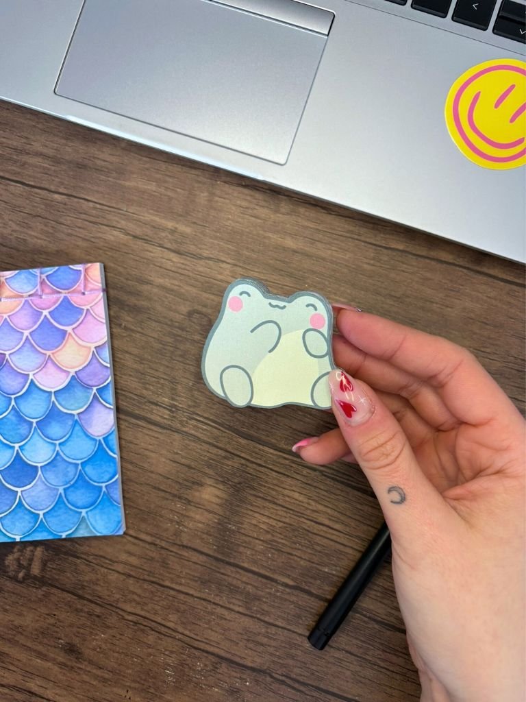 Mini Frog Kawaii Memo Pad - Handmade Tiny Tear Off Notepad