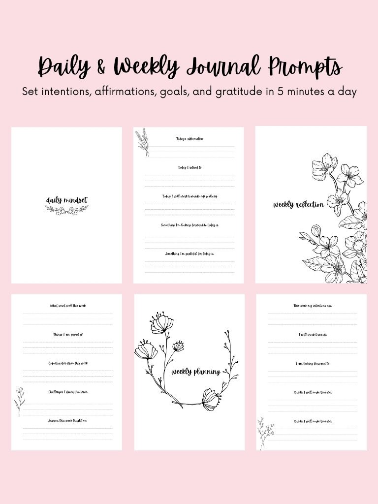 Digital Manifestation Journal PDF For Printing With Manifestation Prompts, 369 Manifestation Journaling, & More