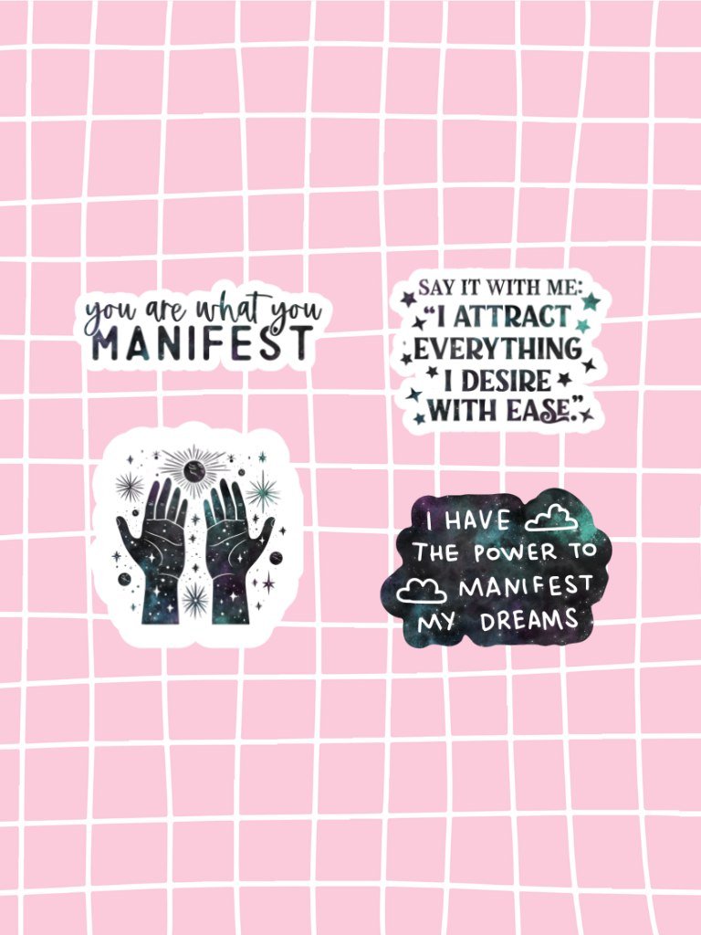 Manifestation And Law Of Attraction Stickers With Cosmic Design