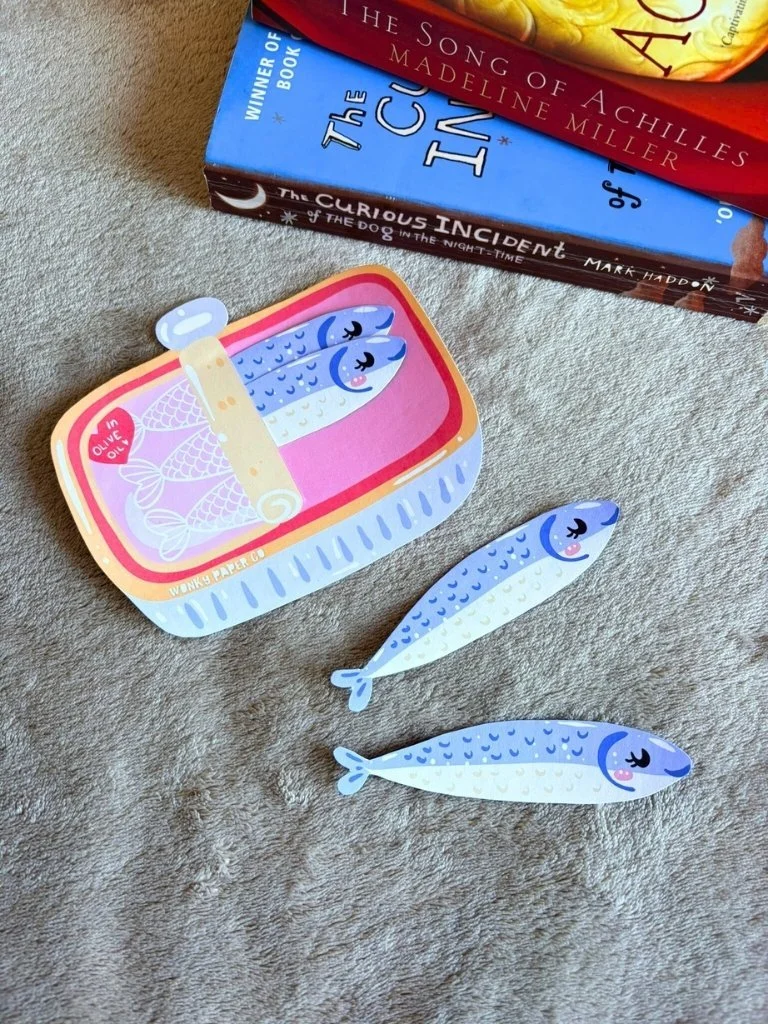 Handmade Bookmark Set of 4 Sardine Bookmarks