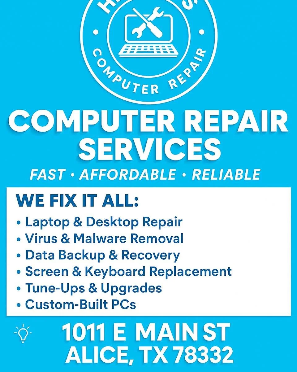 🚨 Computer slow? Screen broken? Viruses taking over? 🚨
Don&rsquo;t worry &ndash; Helton&rsquo;s Computer Repair has your back!
We fix desktops, laptops, and custom PCs &ndash; fast, affordable, and reliable.