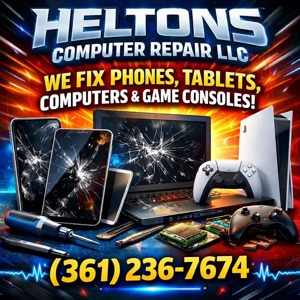 📱 Phones &bull; 📲 Tablets &bull; 💻 Computers &bull; 🎮 Game Consoles
One-Stop Tech Repair You Can Trust &mdash; Done Right!

At Helton&rsquo;s Computer Repair LLC, we fix it all &mdash; phones, tablets, computers, and game consoles &mdash; under o