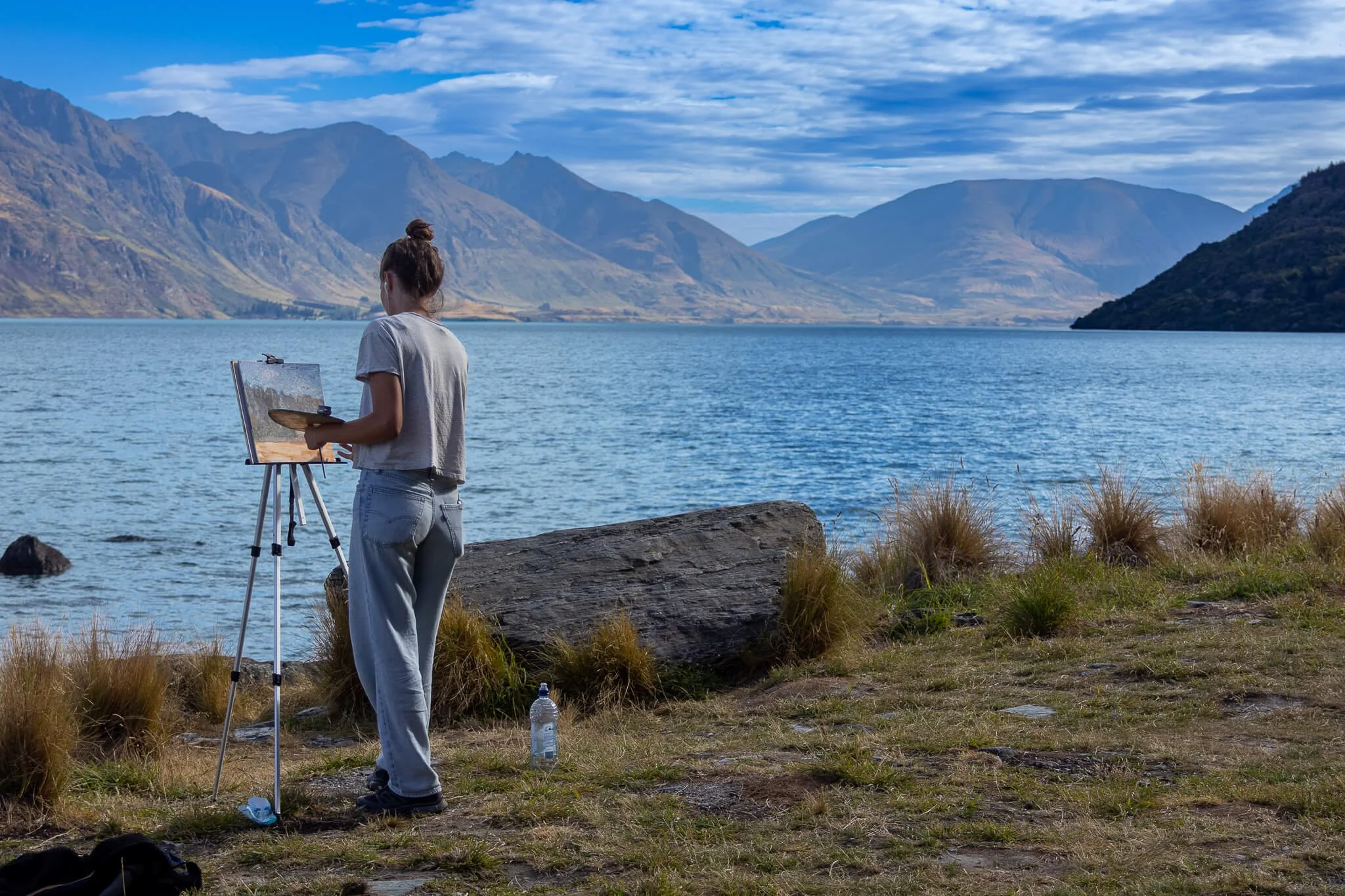 Painting Lake Wakatipu - Queenstown