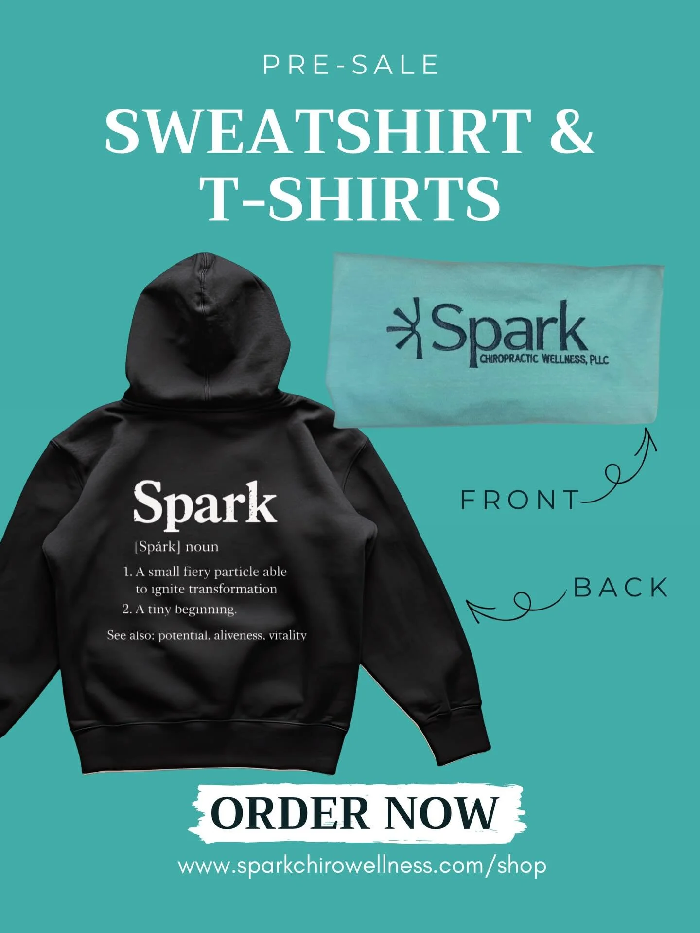 Get your Spark swag!

These were thoughtfully created to remind you of the potential that you carry. 

All it takes is a moment, a thought, or a choice to ignite your transformation. That&rsquo;s what we&rsquo;re here for. 

All designs are 100% embr