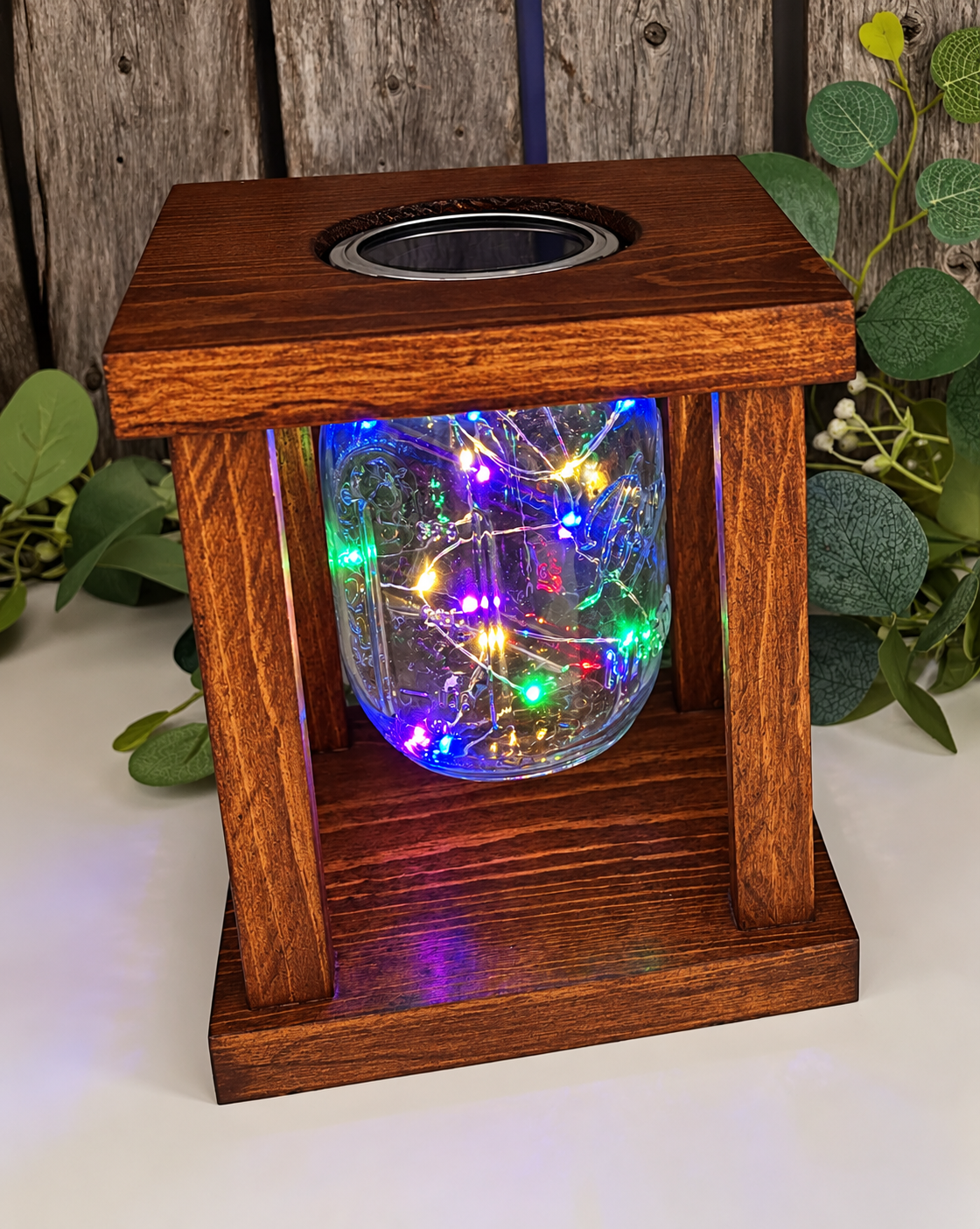 Multicolor Fairy Light Wooden Lantern.png