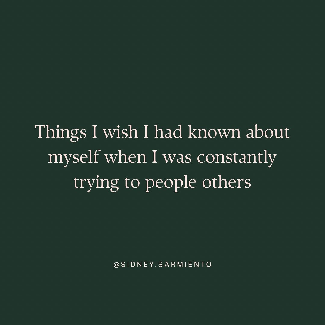 Things I wish I had known about myself when I was constantly trying to people others

When someone claims I&rsquo;m not a good person just because I won&rsquo;t do what they ask, that doesn&rsquo;t make it true. I know my worth and I remember everyth