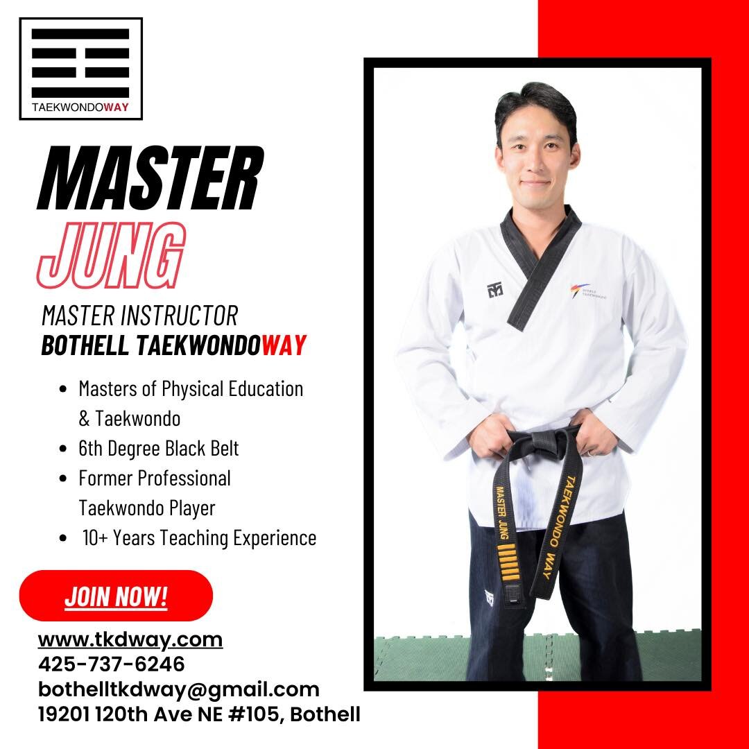 Master Jung will be heading up our new Bothell location! He has been training and teaching at our Mukilteo studio. Each week all of our Taekwondo Way Masters, meet up to discuss teaching and training methods.