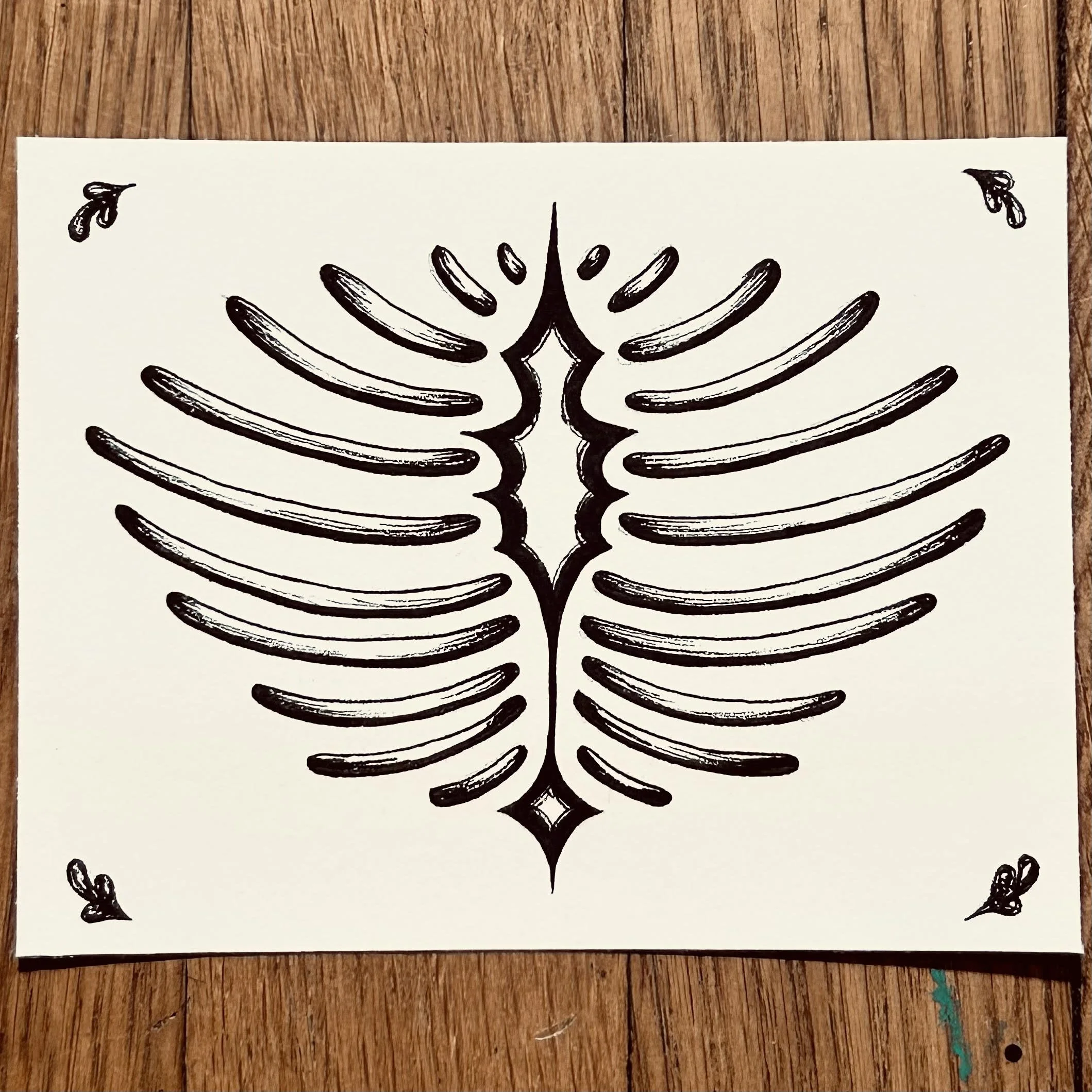 Ribcage Ink Drawing - Print