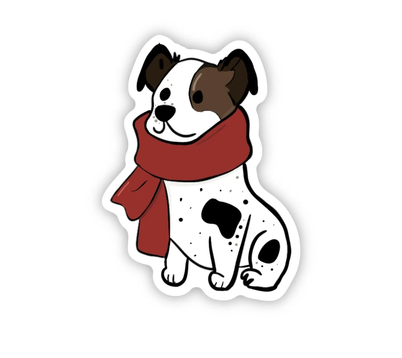 Jack Russell with a Scarf Sticker