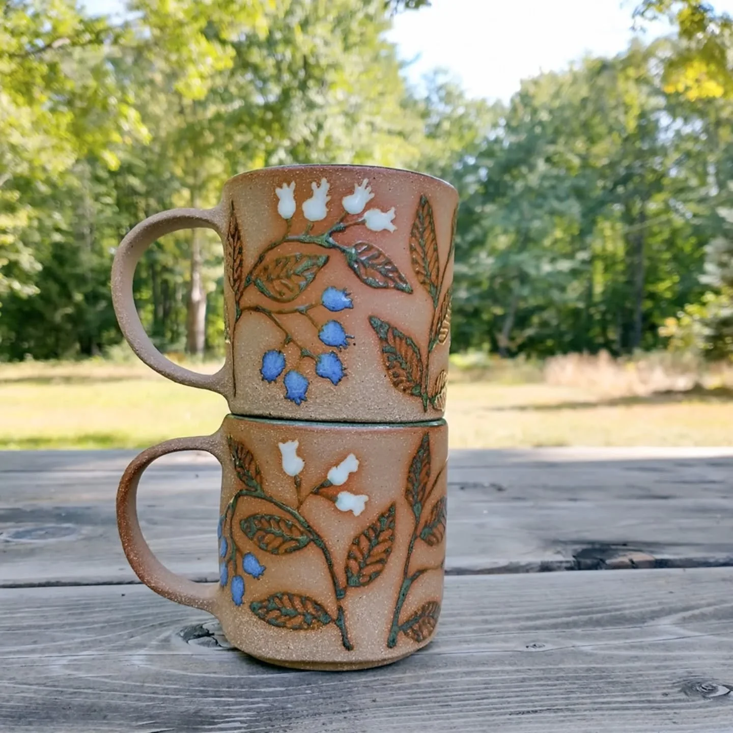 Daydreaming about blueberry season as we approach late winter. I know all the little plants are getting ready to blossom as soon as the snow melts!

I've been busy making mugs to replenish my inventory and gear up for some VERY exciting markets this 