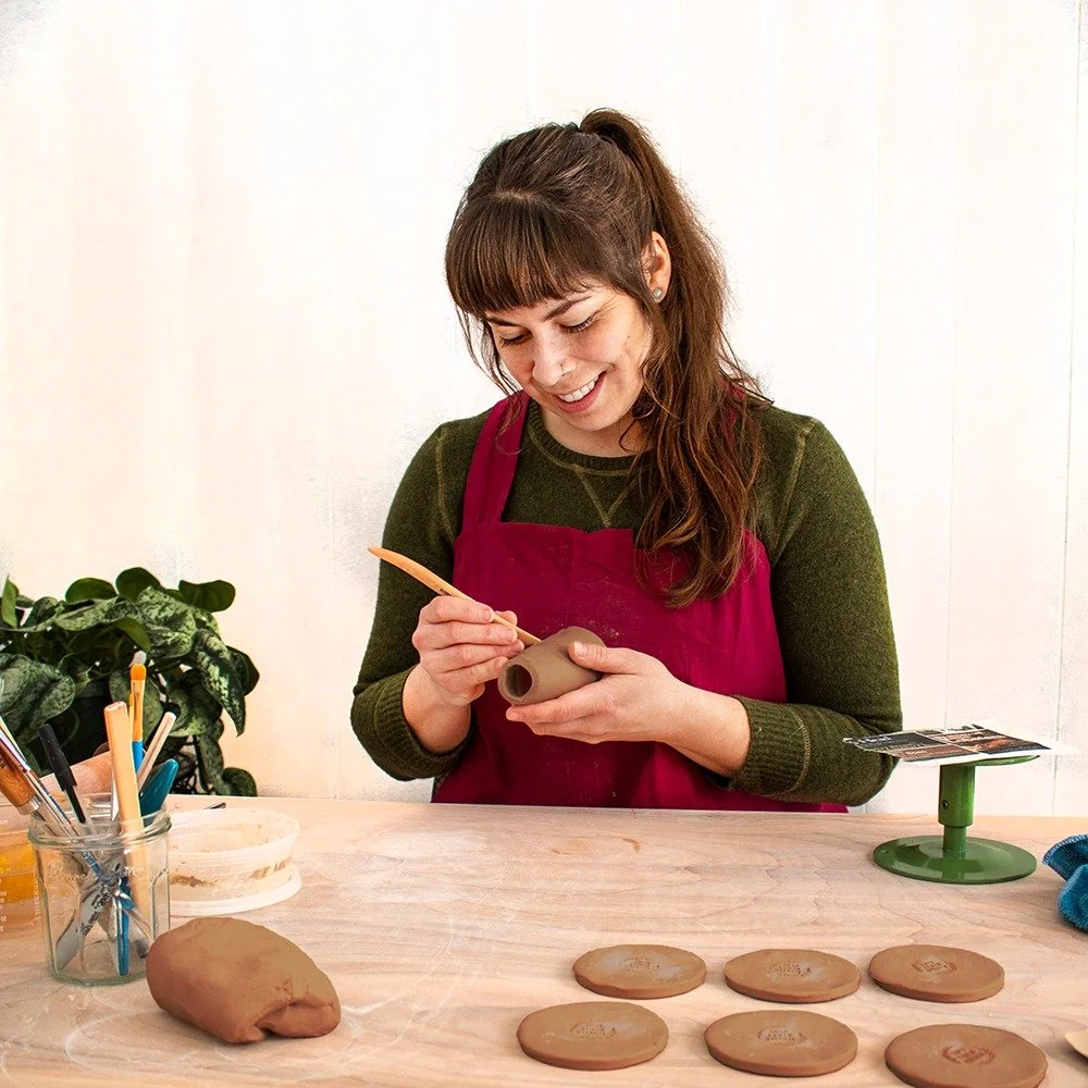 Hi to everyone, newcomers and longtime followers alike! My name is Samantha, I'm the potter behind Winterberry Clay. I grew up in New England, surrounded by forests, rivers, meadows, and mountains. From my home studio in Limington, Maine, I create co