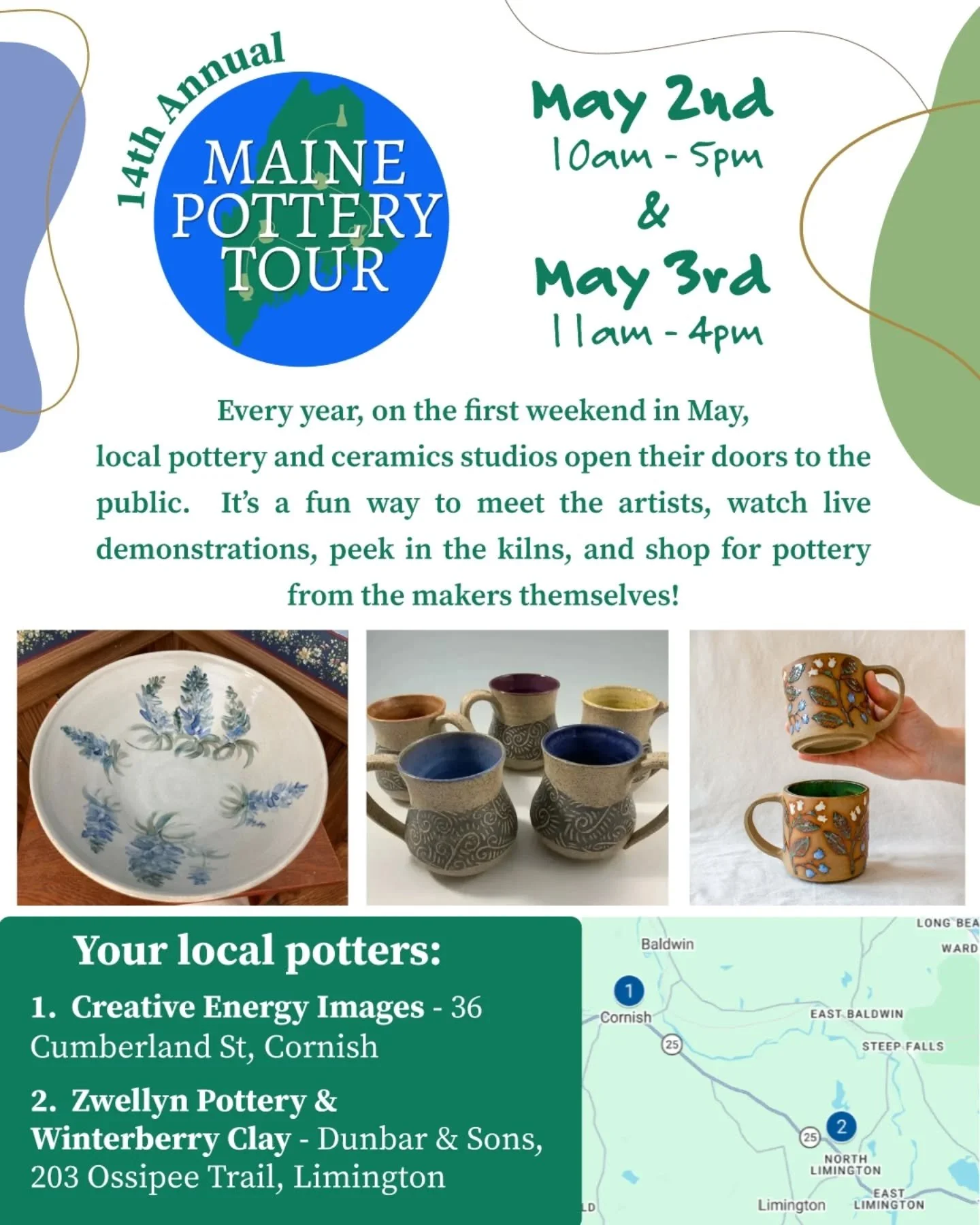 Whew buddy, here we go!  First market of 2026!

For this year's Maine Pottery Tour, I, along with many friends including @zwellyn, will be posted up at Dunbar and Sons Antique &amp; Vintage in our hometown of Limington, ME.

Come out and see us THIS 