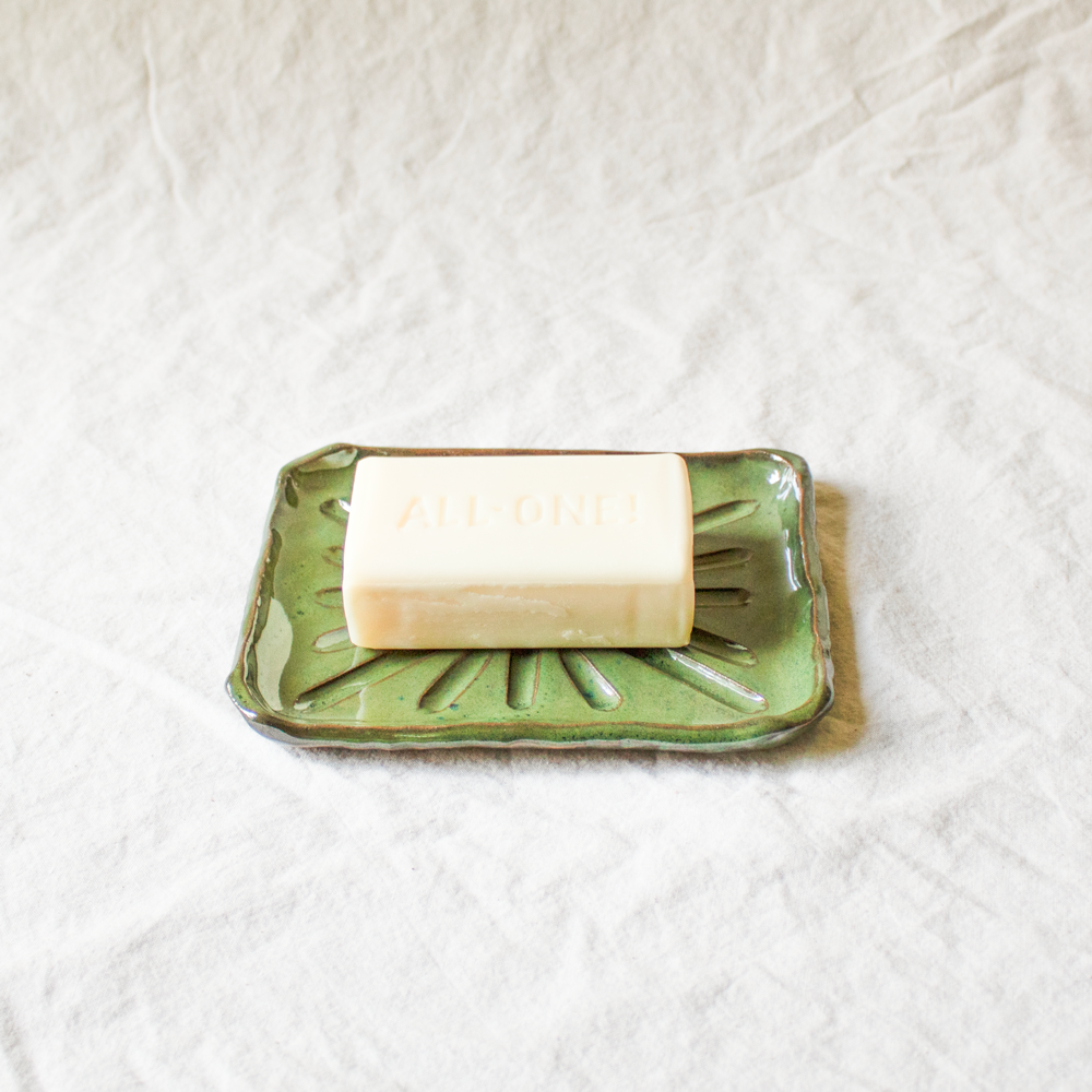 Rectangle Soap/Sponge Dish - Seaweed Green