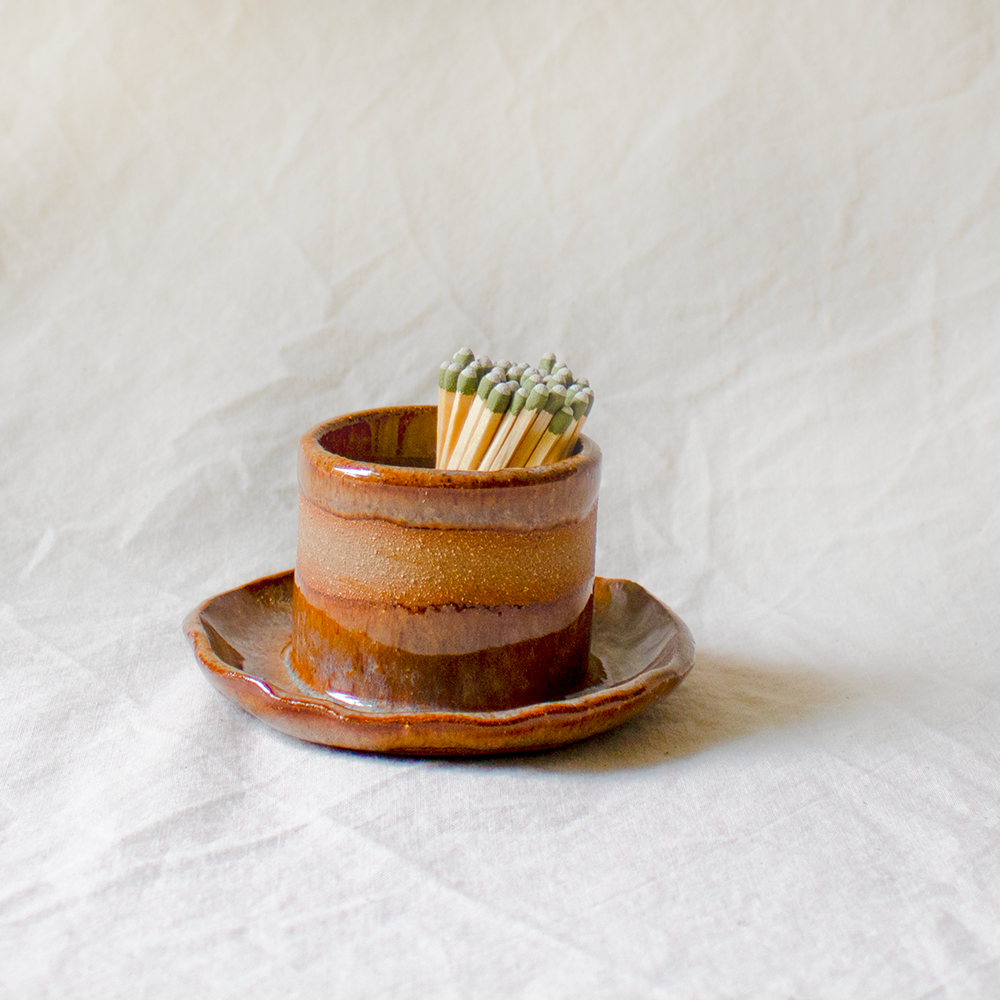 Matchstick Holder & Striker - Maple Orange